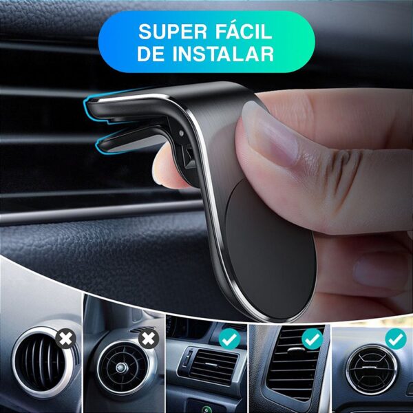 Suporte Celular Automotivo Universal Magnético Ar Condicionado Imã Veicular Carro 360° - Imagem 2