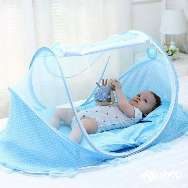 Berço Mosquiteiro Portátil Compacto com Zíper Proteção Bebê Toca Musica - Imagem 4