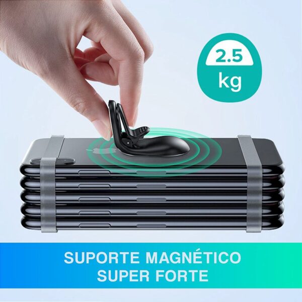Suporte Celular Automotivo Universal Magnético Ar Condicionado Imã Veicular Carro 360° - Imagem 3