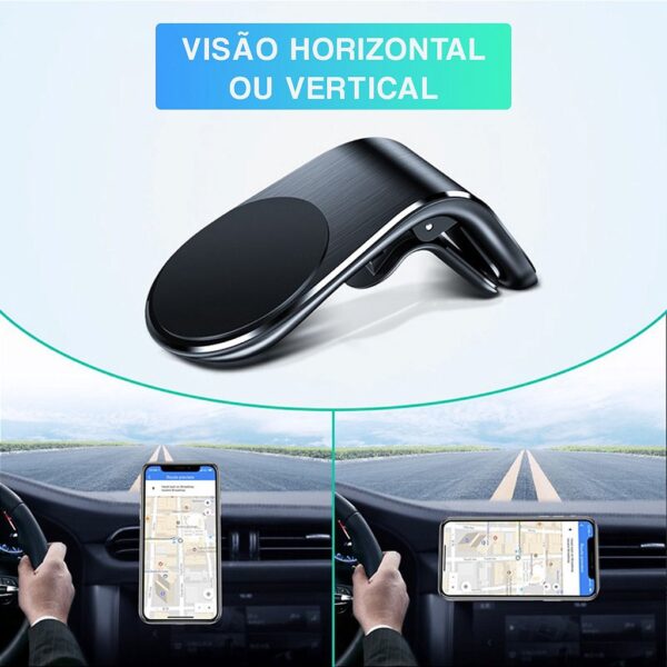 Suporte Celular Automotivo Universal Magnético Ar Condicionado Imã Veicular Carro 360° - Imagem 6