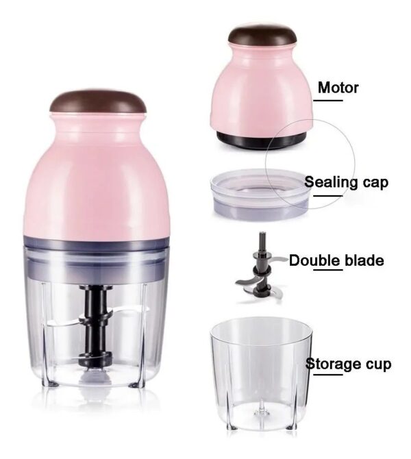 Mini Moedor Elétrico De Carne De Alimentos Picador De Frutas - Imagem 2