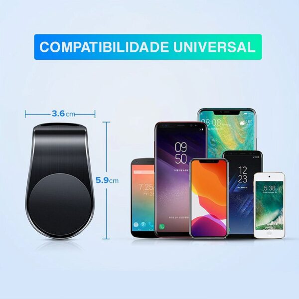 Suporte Celular Automotivo Universal Magnético Ar Condicionado Imã Veicular Carro 360° - Imagem 5