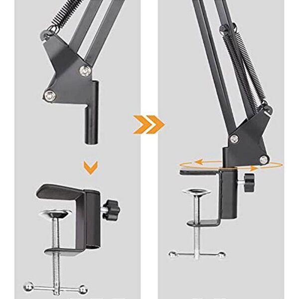 Pedestal Suporte Mesa Braço Articulado Para Microfone Studio - Imagem 2