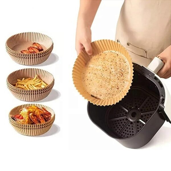 Forro De Papel Airfryer Tapete Forma Antiaderente 50 Unidades Descartáveis - Imagem 6