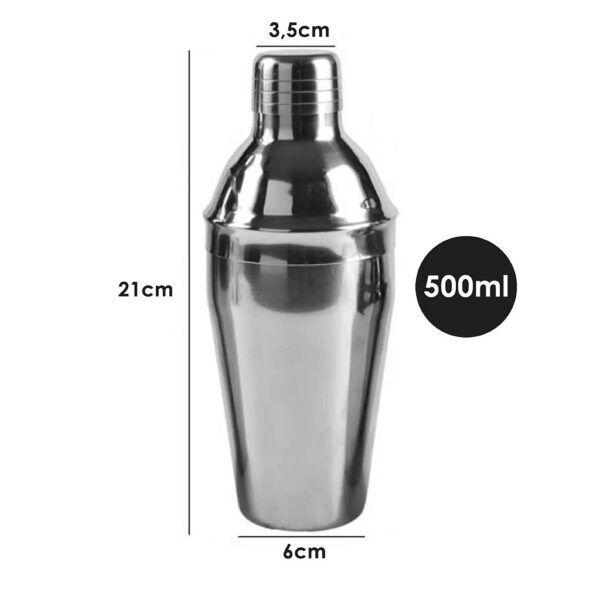 Kit Barman Profissional Coqueteleira 500ml 11 Peças Inox Caipirinha Drinks - Imagem 10