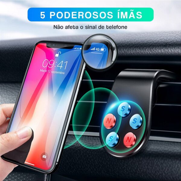 Suporte Celular Automotivo Universal Magnético Ar Condicionado Imã Veicular Carro 360° - Imagem 10