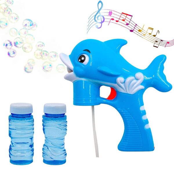 Lança Bolhas De Sabão Pistola Lançador De Bolinhas Golfinho - Imagem 4